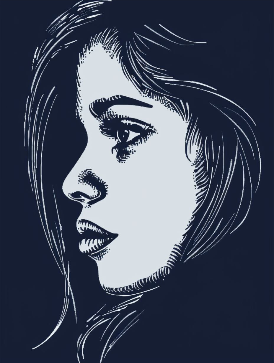 Azure Swirls Portrait Art - Image 3