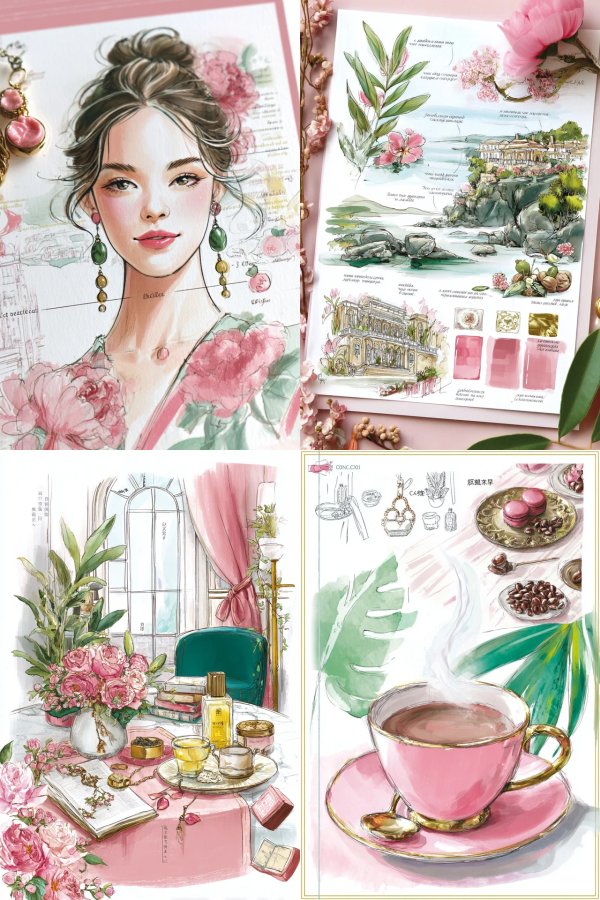 Elegant Floral Watercolor Art Collection