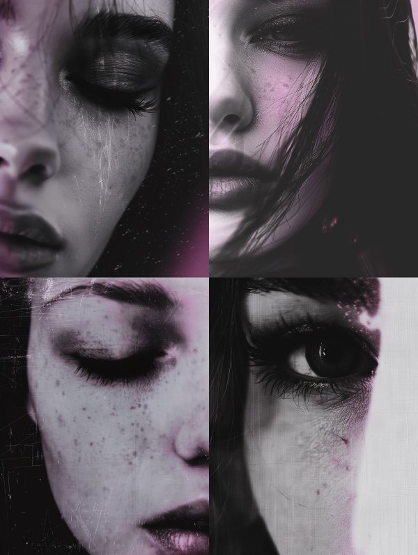 Melancholic Purple Noir Portraits