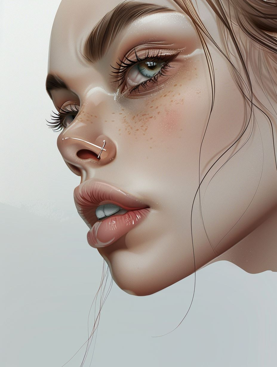 Ethereal Gaze Digital Portrait Studies - Image 1