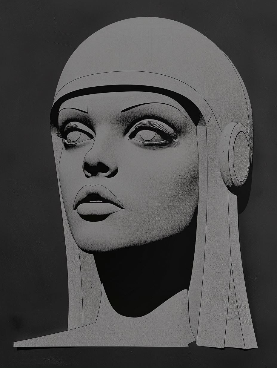 Neon Surrealist Sculpted Visage - Image 2