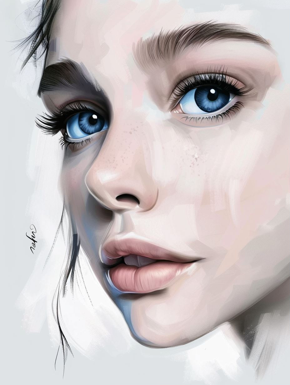 Ethereal Gazes: A Digital Portrait Study - Image 1