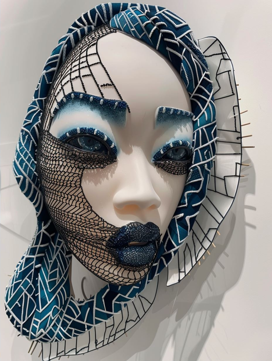 Azure Ethereal Porcelain Portrait - Image 2