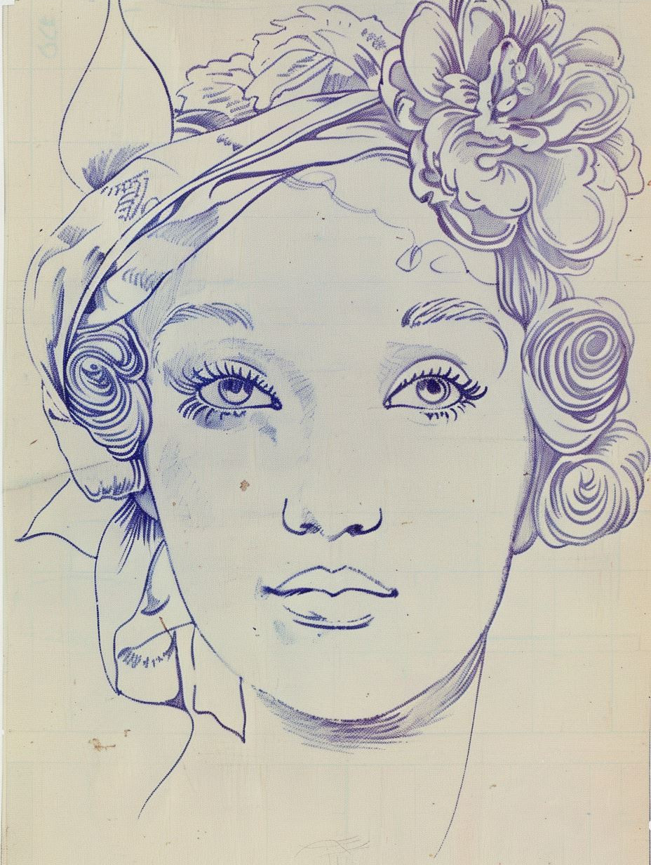 Ethereal Violet Portrait Sketches - Image 4