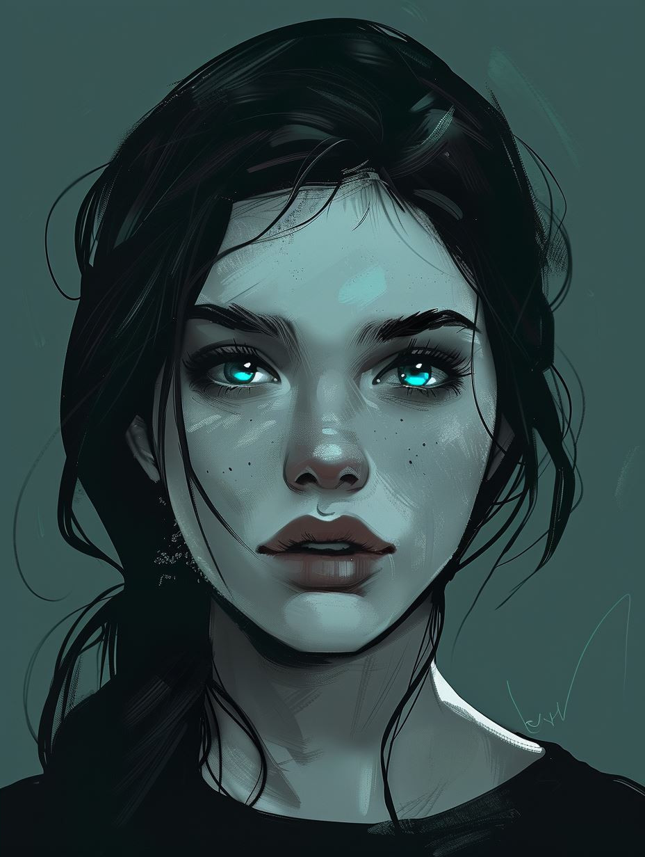 Cyan Dream Portrait - Image 2