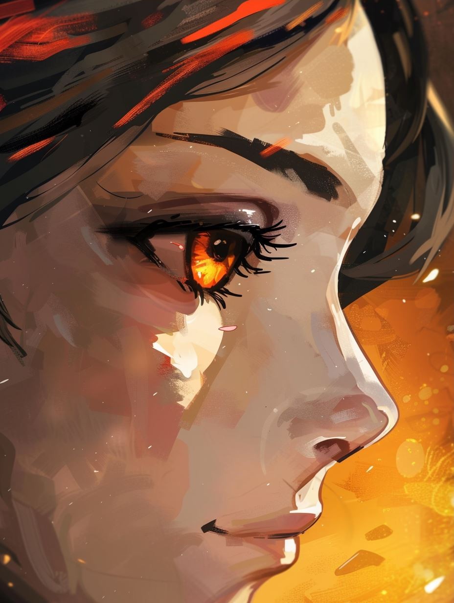 Golden Gaze Anime Portrait - Image 3