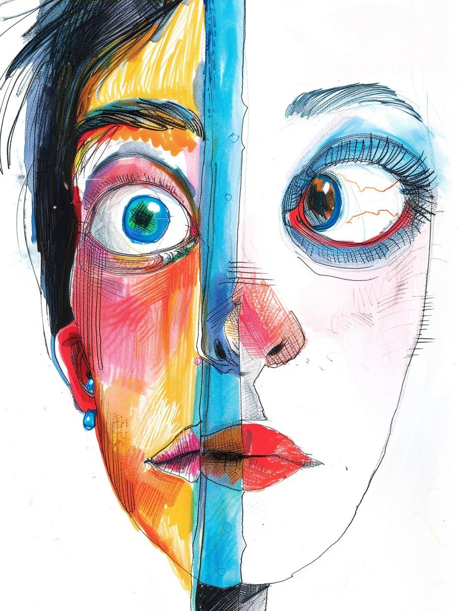 Vibrant Mixed Media Portrait Study - Image 4