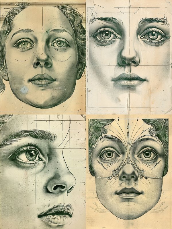 Classical Portrait Study Sketches