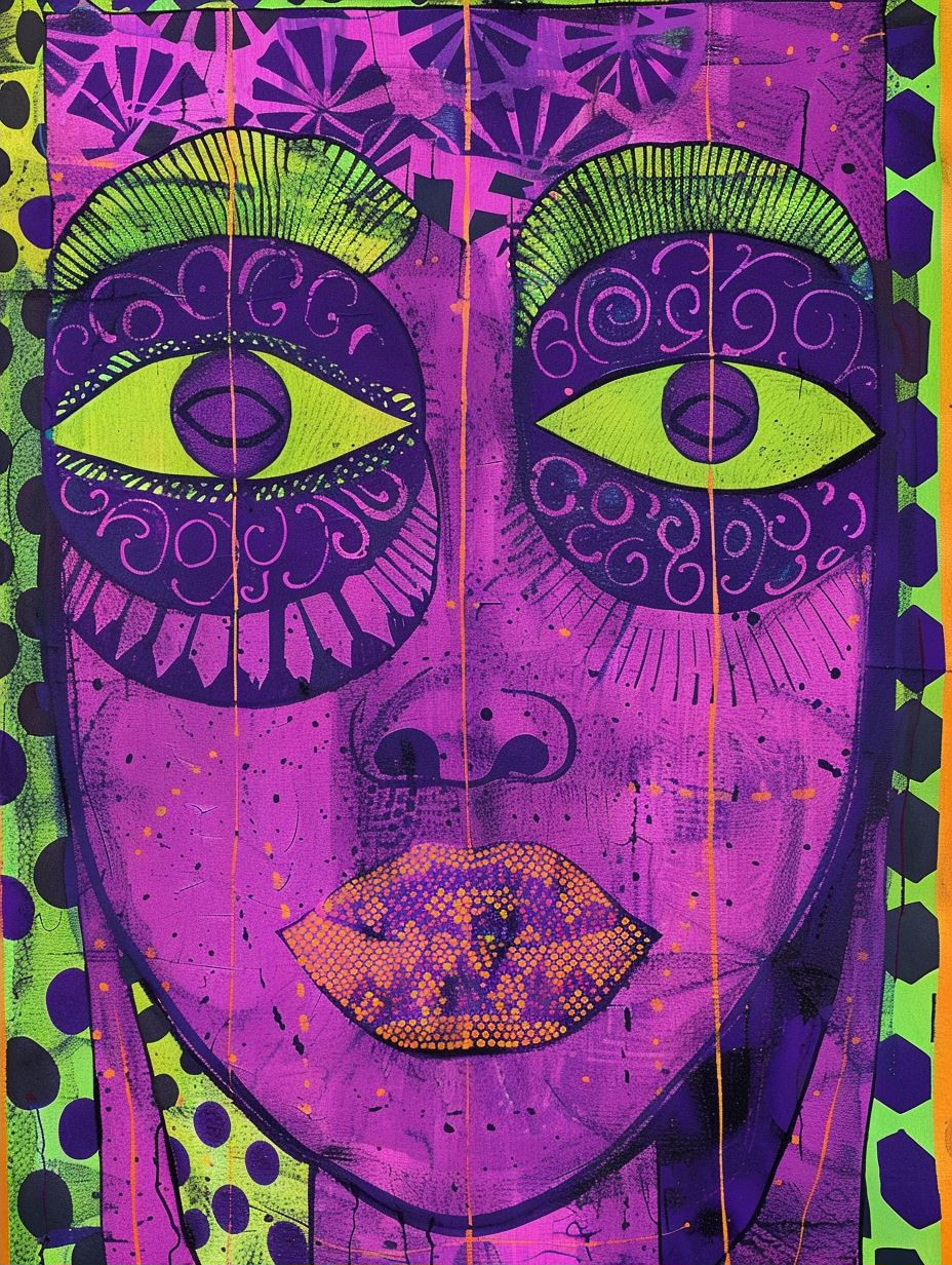 Vibrant Psychedelic Portrait Collage - Image 2