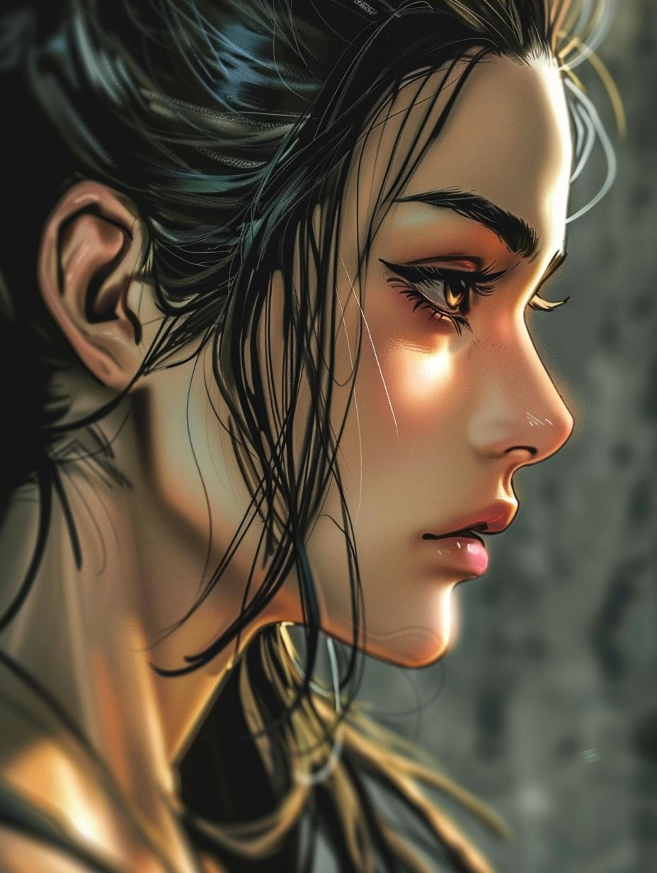 Ethereal Gaze: Digital Portrait Study - Image 3