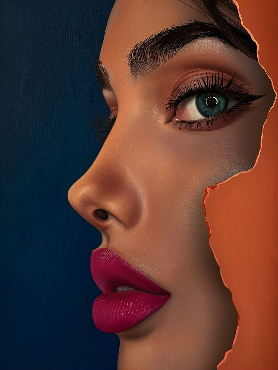 Fragmented Beauty in Vivid Contrast - Image 1