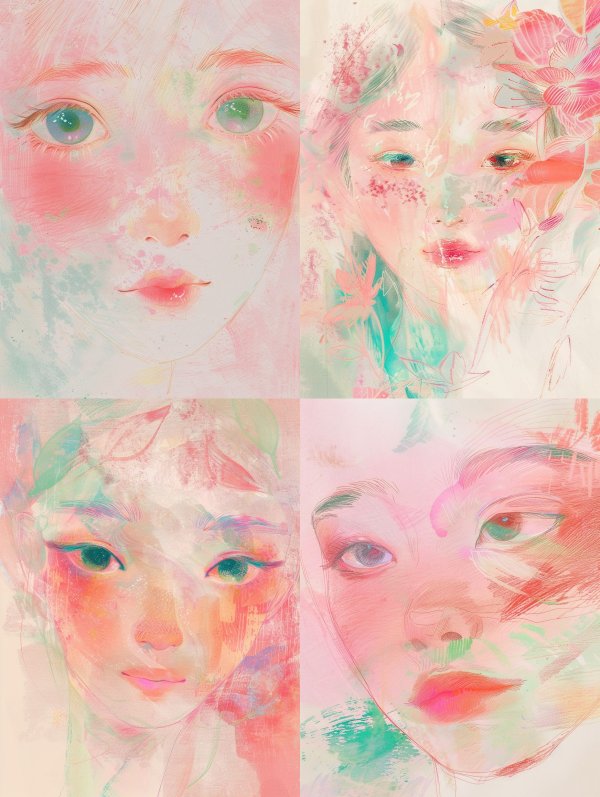 Ethereal Pastel Portraits of Dreamy Gazes