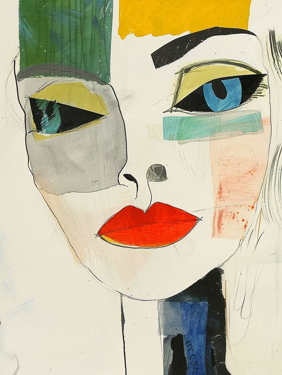 Abstract Cubist Facial Portraits - Image 2