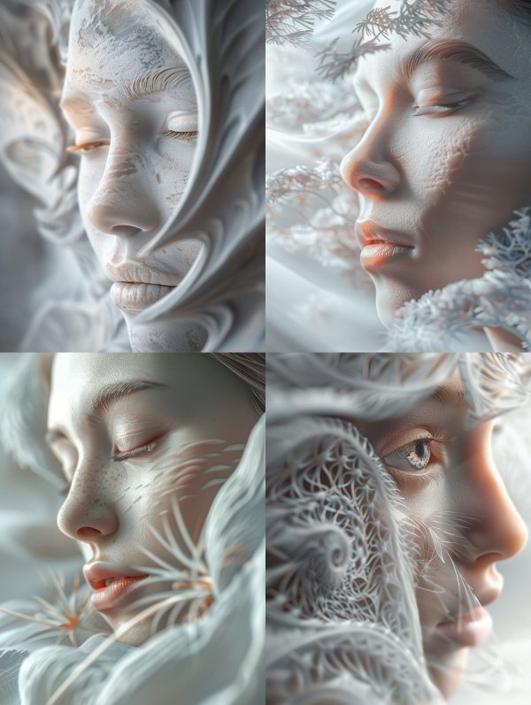 Ethereal Dreams in White Marble