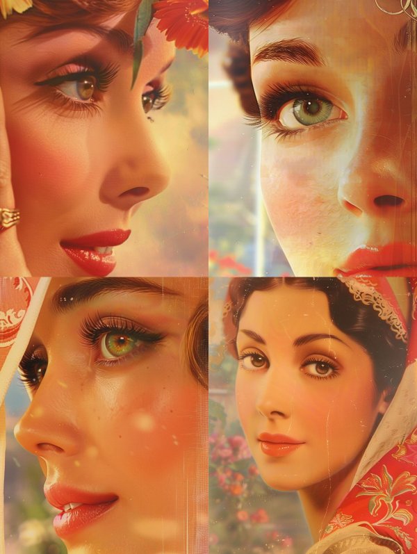 Vintage Glamour Portrait Collage