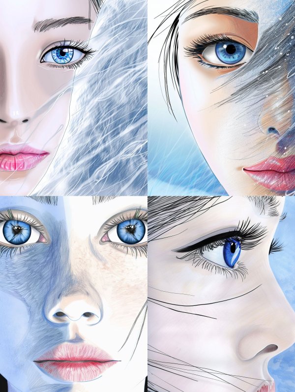 Frozen Gaze: A Study in Blue
