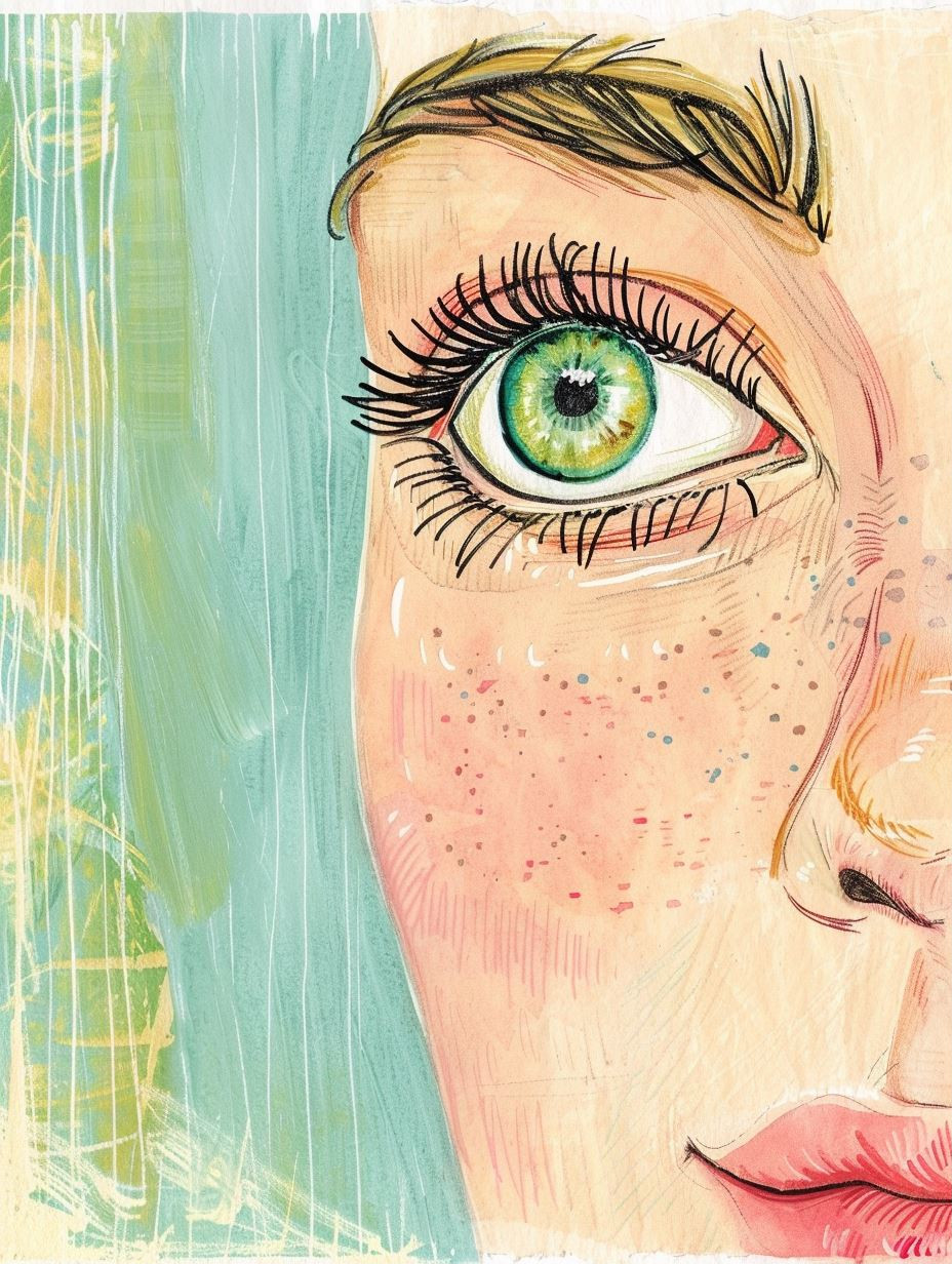 Ethereal Gaze in Pastel Hues - Image 1