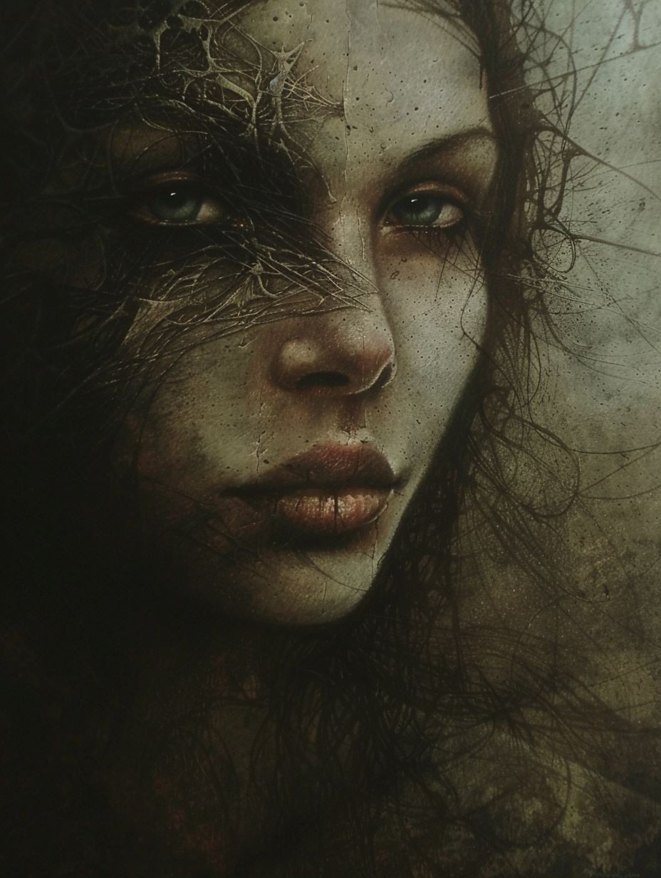 Ethereal Shadows of Tangled Veils - Image 1