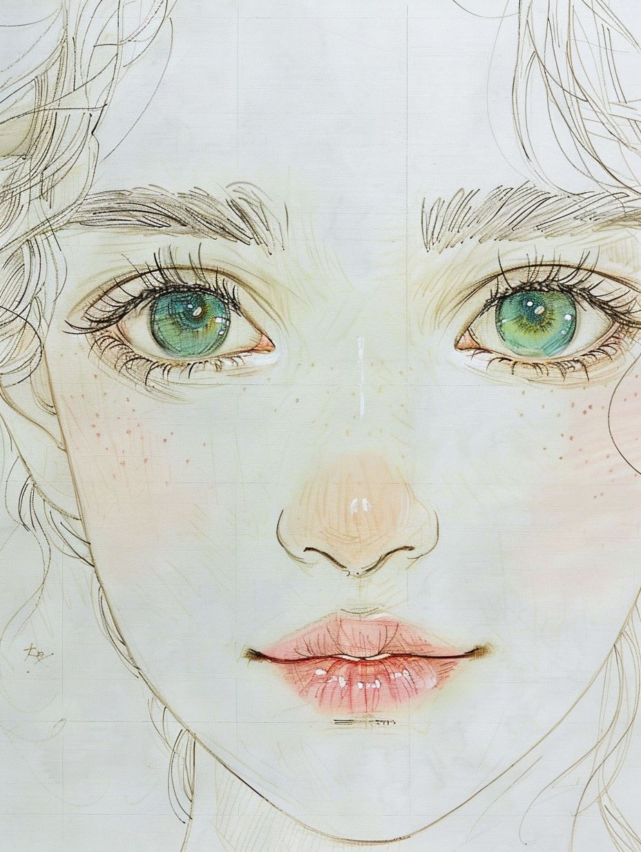 Ethereal Pencil Portrait Study - Image 1