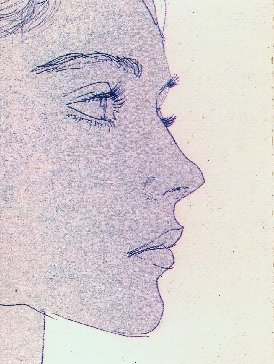 Ethereal Violet Profile Sketch - Image 1