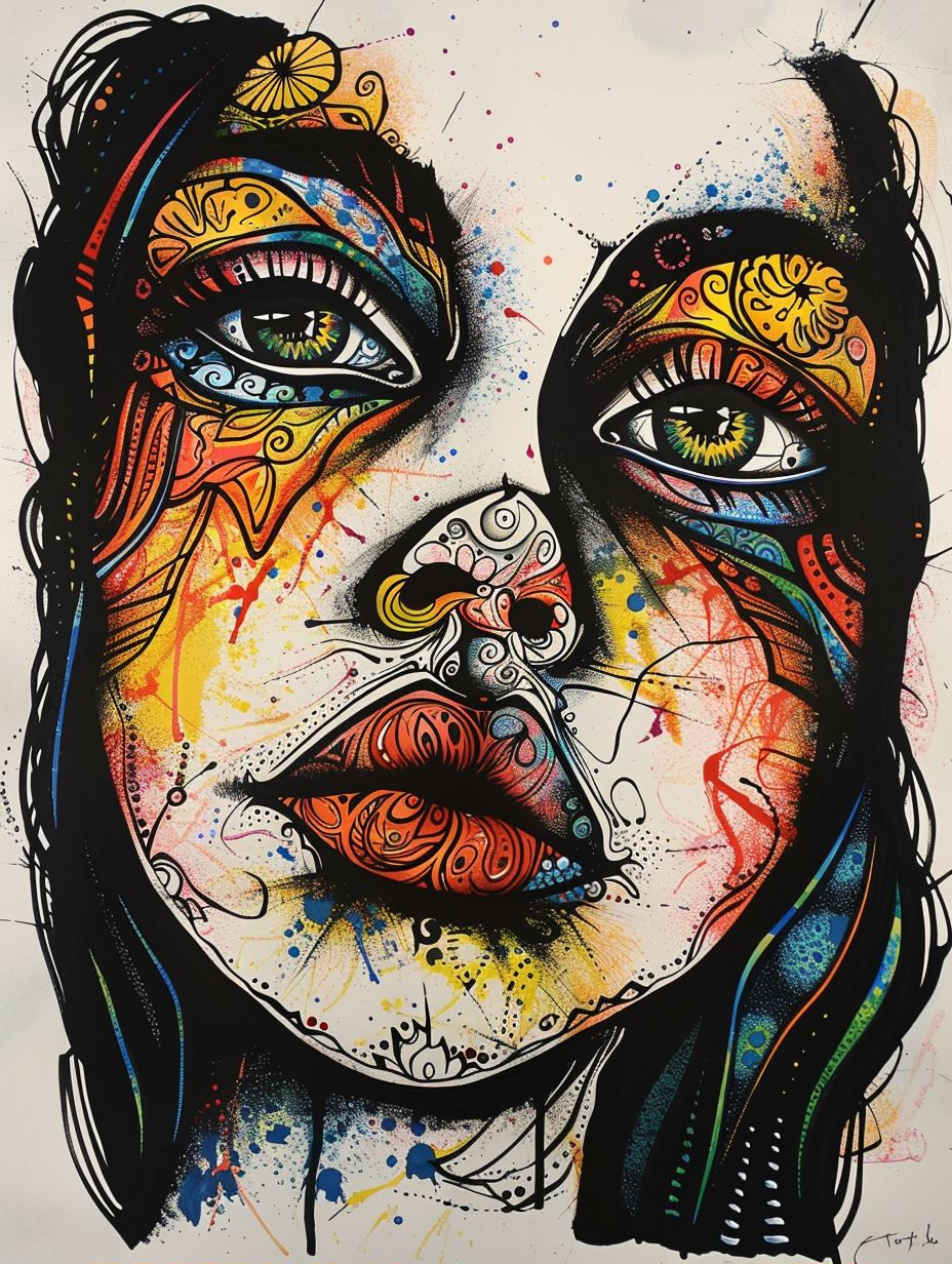Vibrant Psychedelic Female Portraits - Image 1
