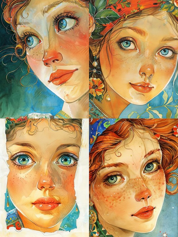 Ethereal Gazes: A Quartet of Digital Portraits