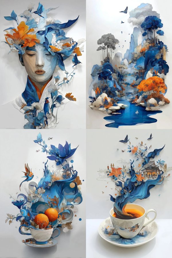 Azure Dreams: Surrealist Digital Art