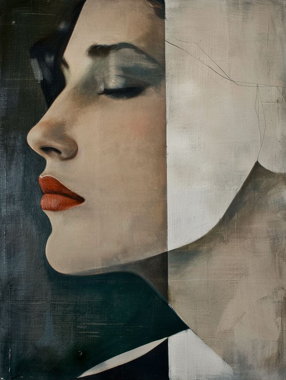 Noir Elegance Close Up Portrait - Image 2