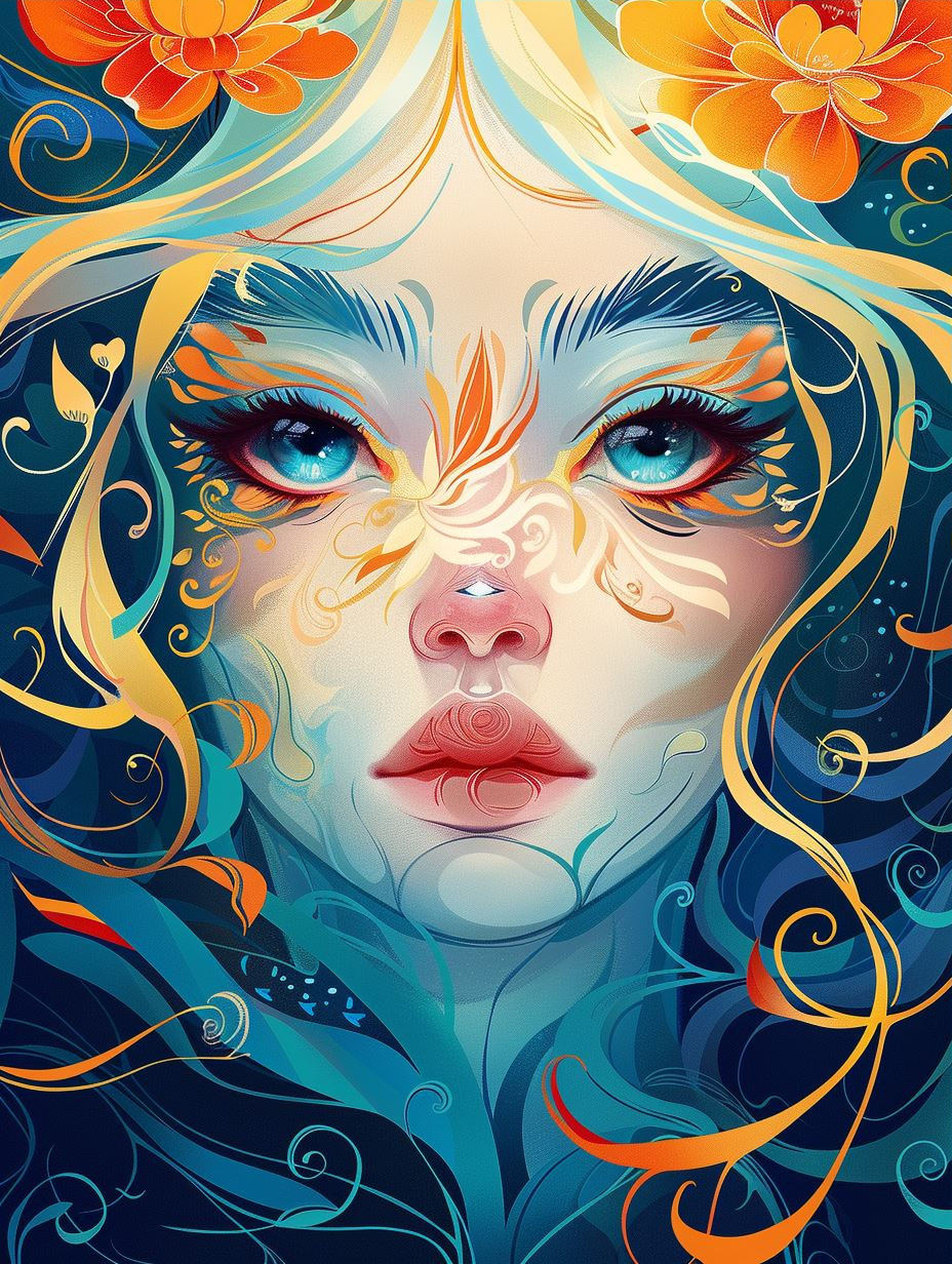 Azure Dreams: Surreal Female Portraits - Image 3