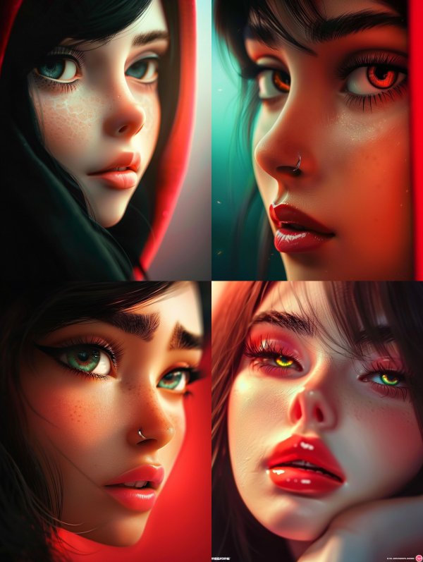 Ethereal Gazes in Neon Light