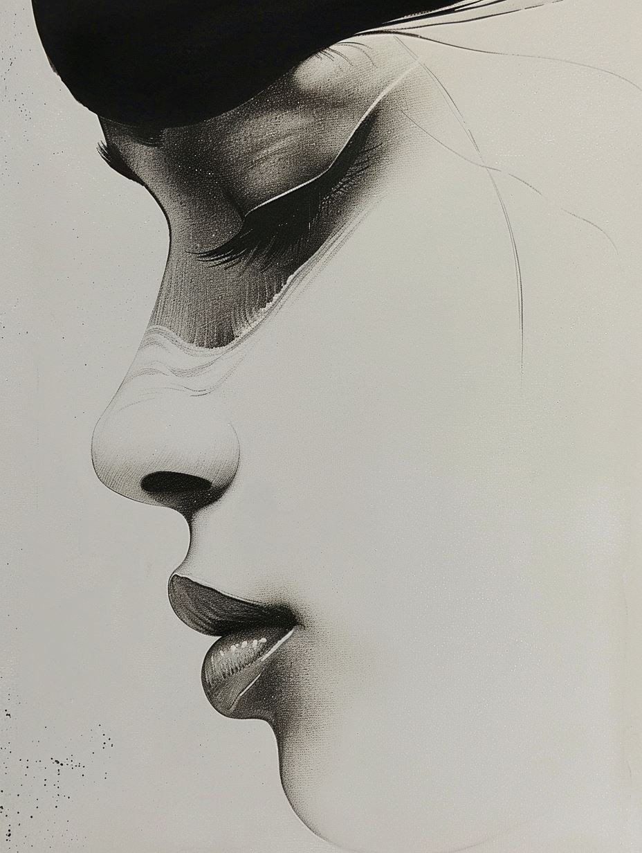 Ethereal Shadows: A Study of Feminine Grace - Image 1
