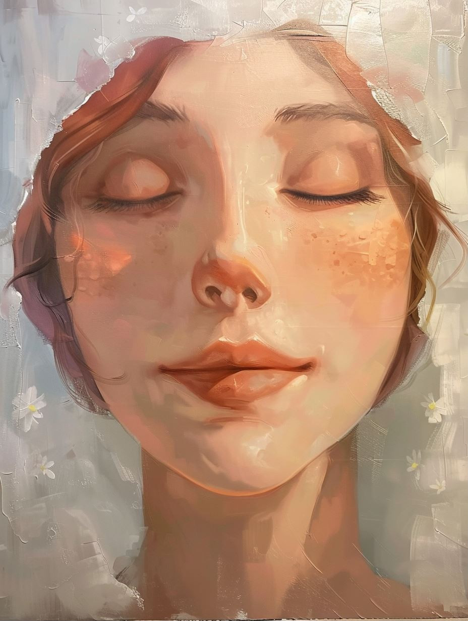 Serene Ethereal Oil Portrait