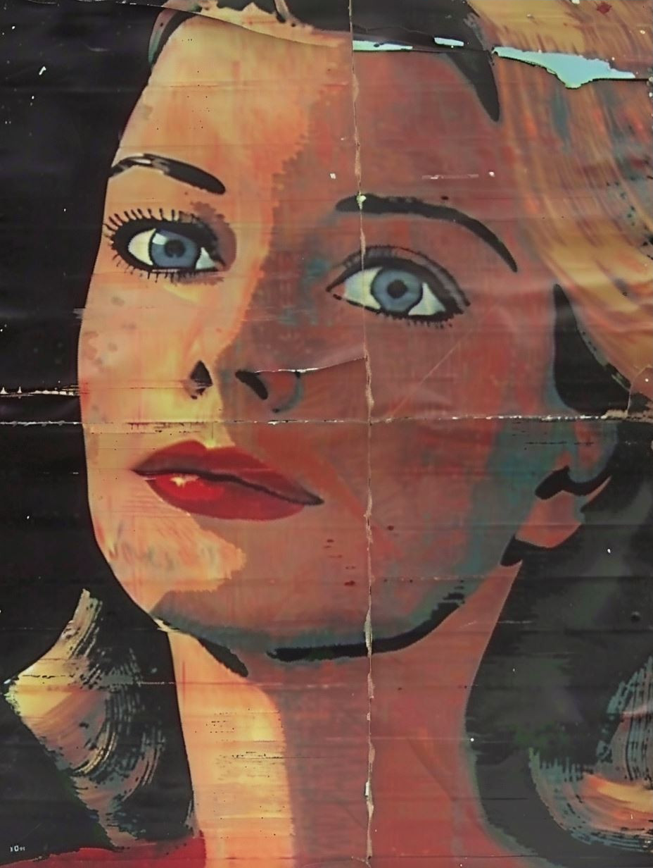 Vintage Noir Pop Art Portrait - Image 3