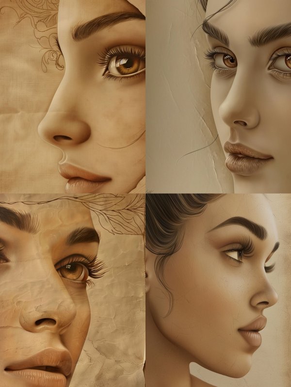 Ethereal Gaze in Golden Tones