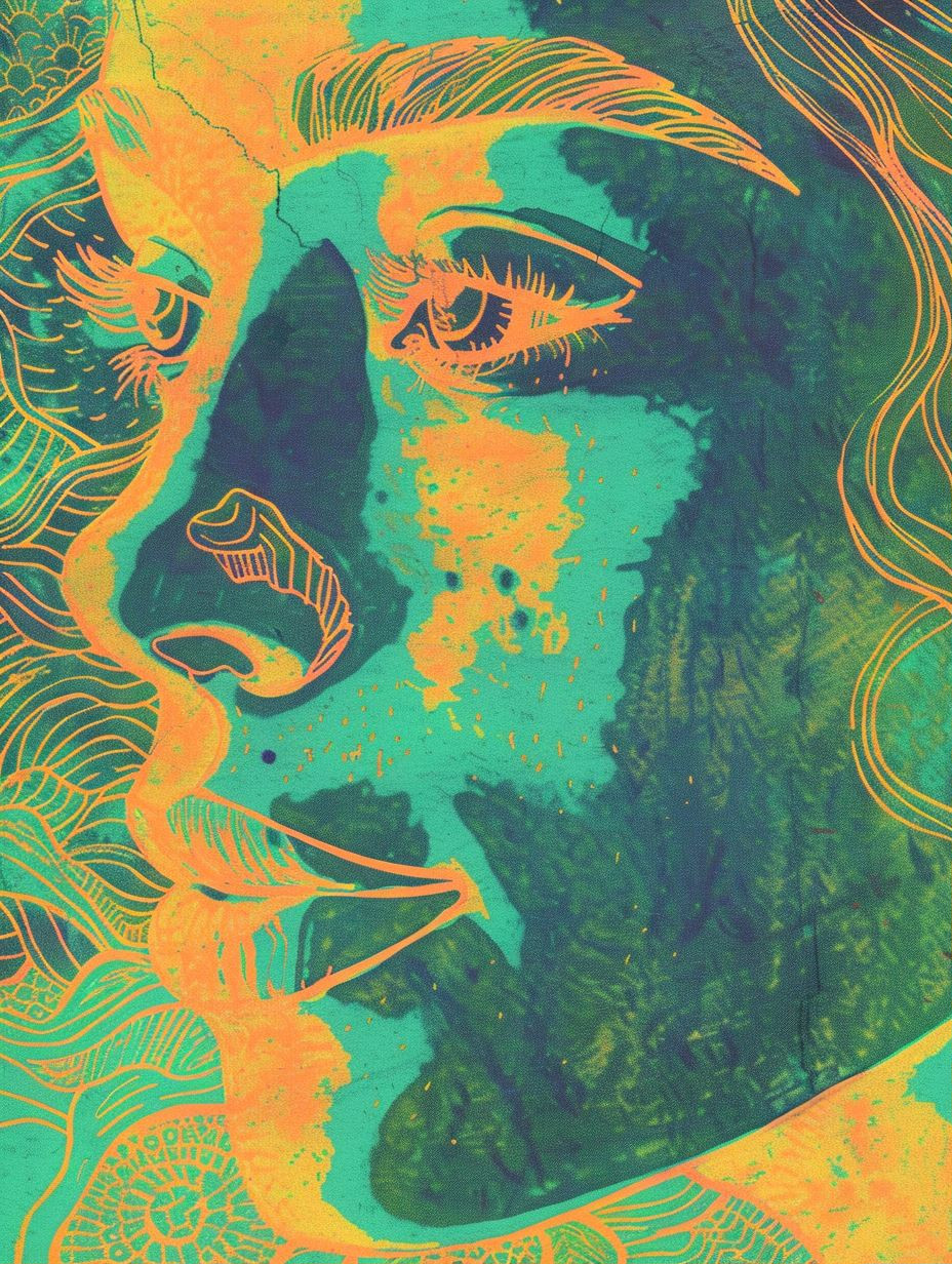 Neon Psychedelic Portrait Collage - Image 1
