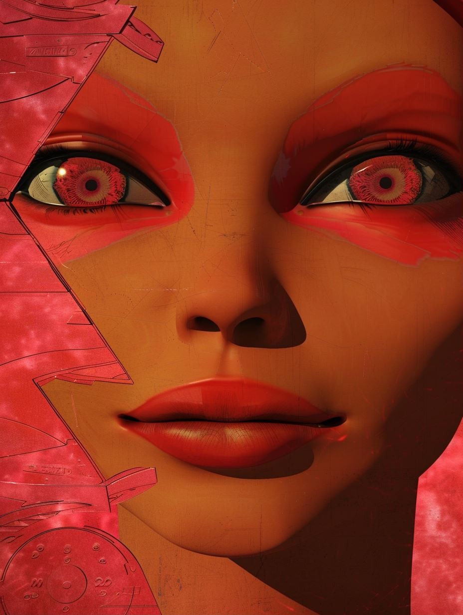 Crimson Cybernetic Gaze - Image 1