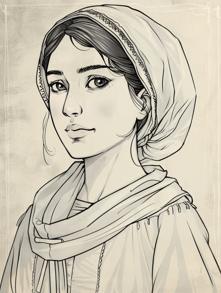 Elegant Graphite Female Portrait Studies - Image 2