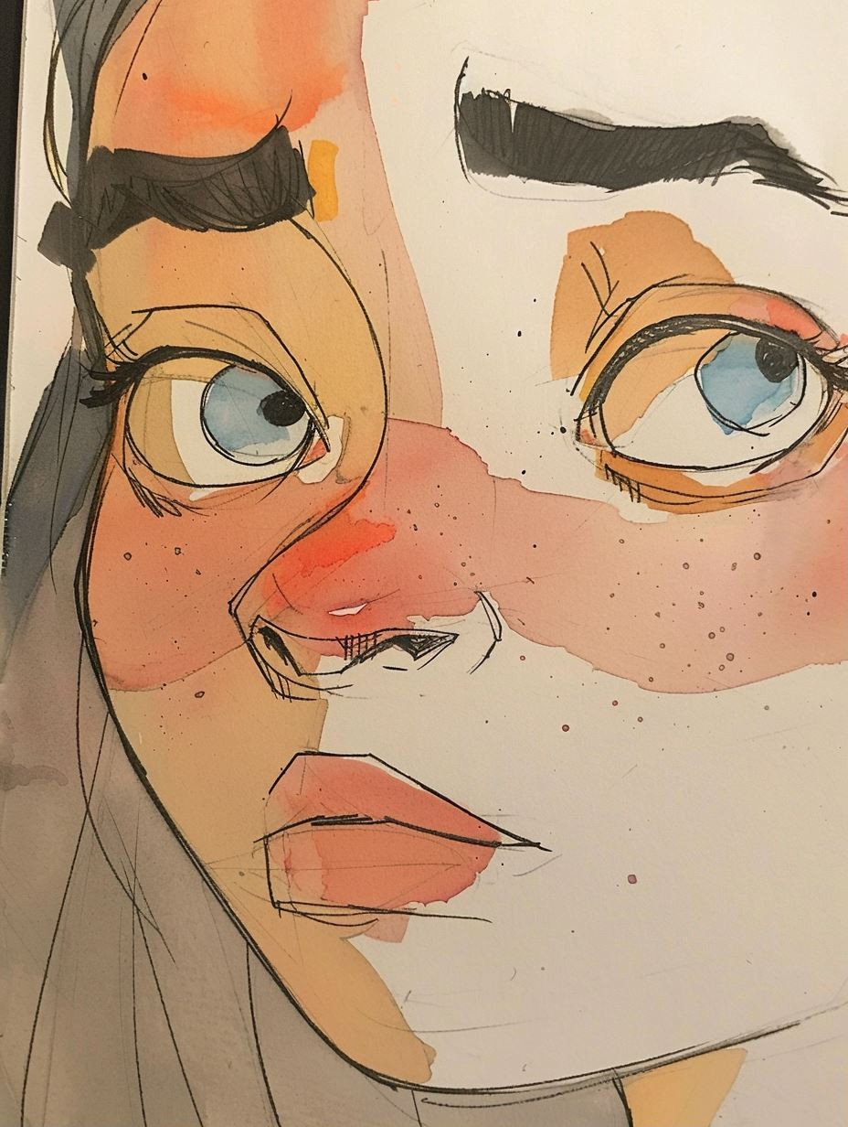 Abstract Watercolor Gaze - Image 1