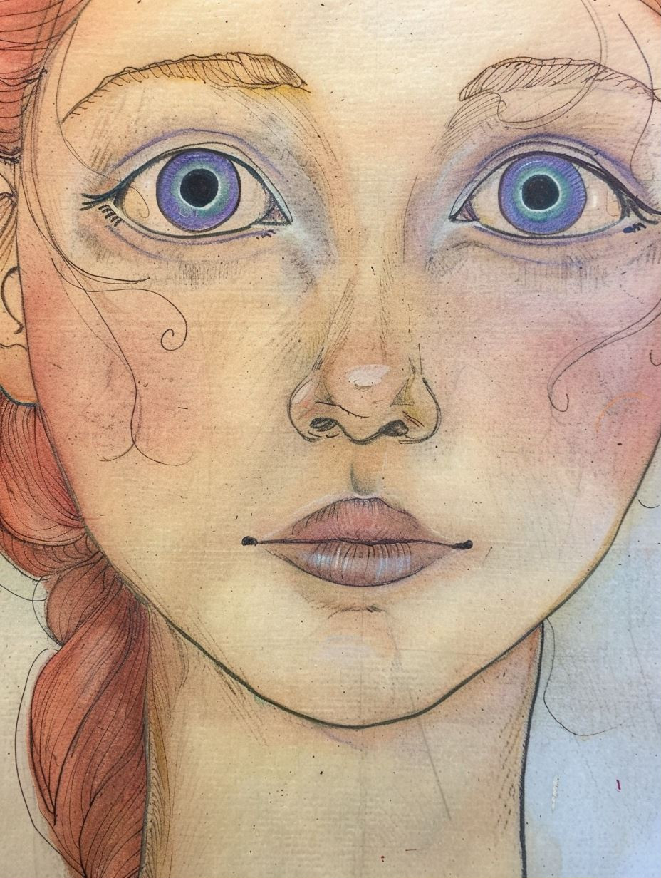 Ethereal Gazes in Watercolor - Image 1
