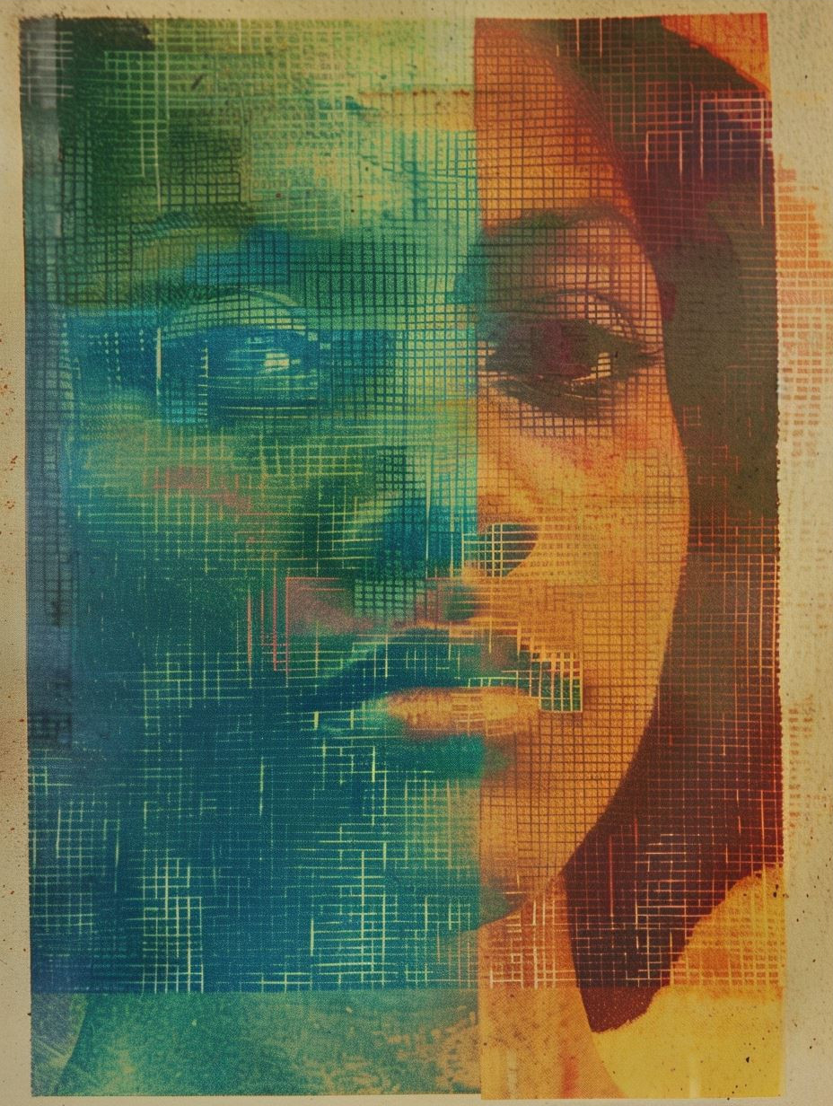 Ethereal Monochromatic Ink Portrait - Image 3