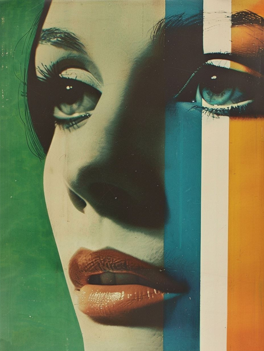 Fragmented Portraits in Teal Tones - Image 2