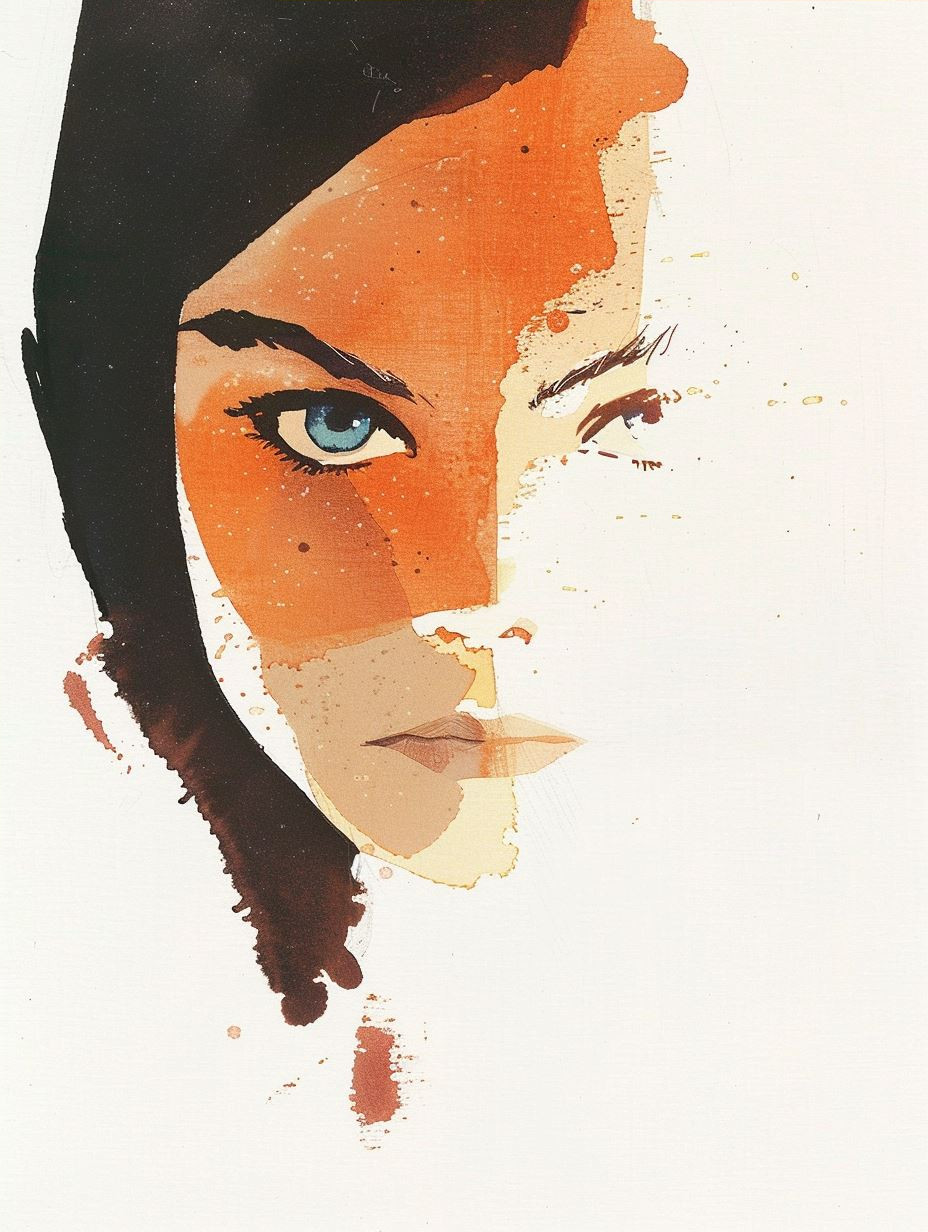 Abstract Ethereal Watercolor Portrait - Image 4
