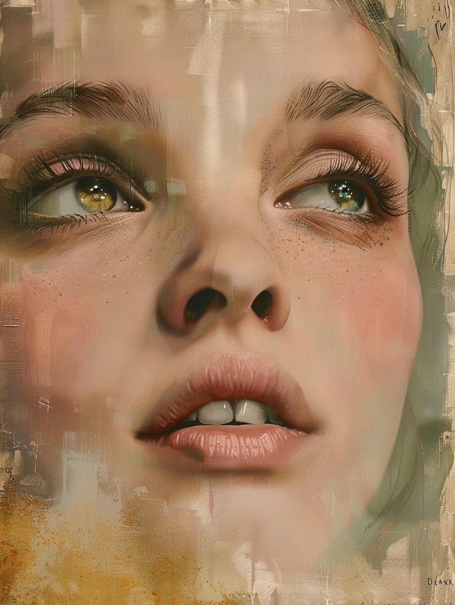 Ethereal Gilded Portrait Fragment - Image 3