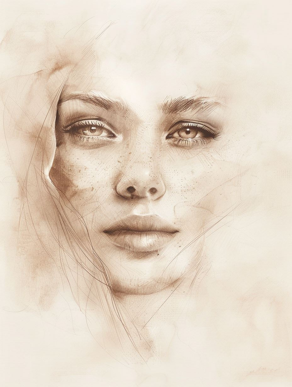 Ethereal Sepia Charcoal Portraits - Image 1
