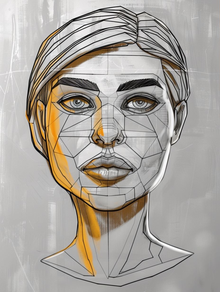 Geometric Fragmented Portrait Study