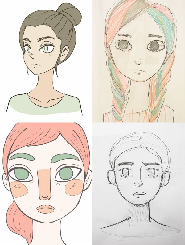 Diverse Character Portrait Sketches