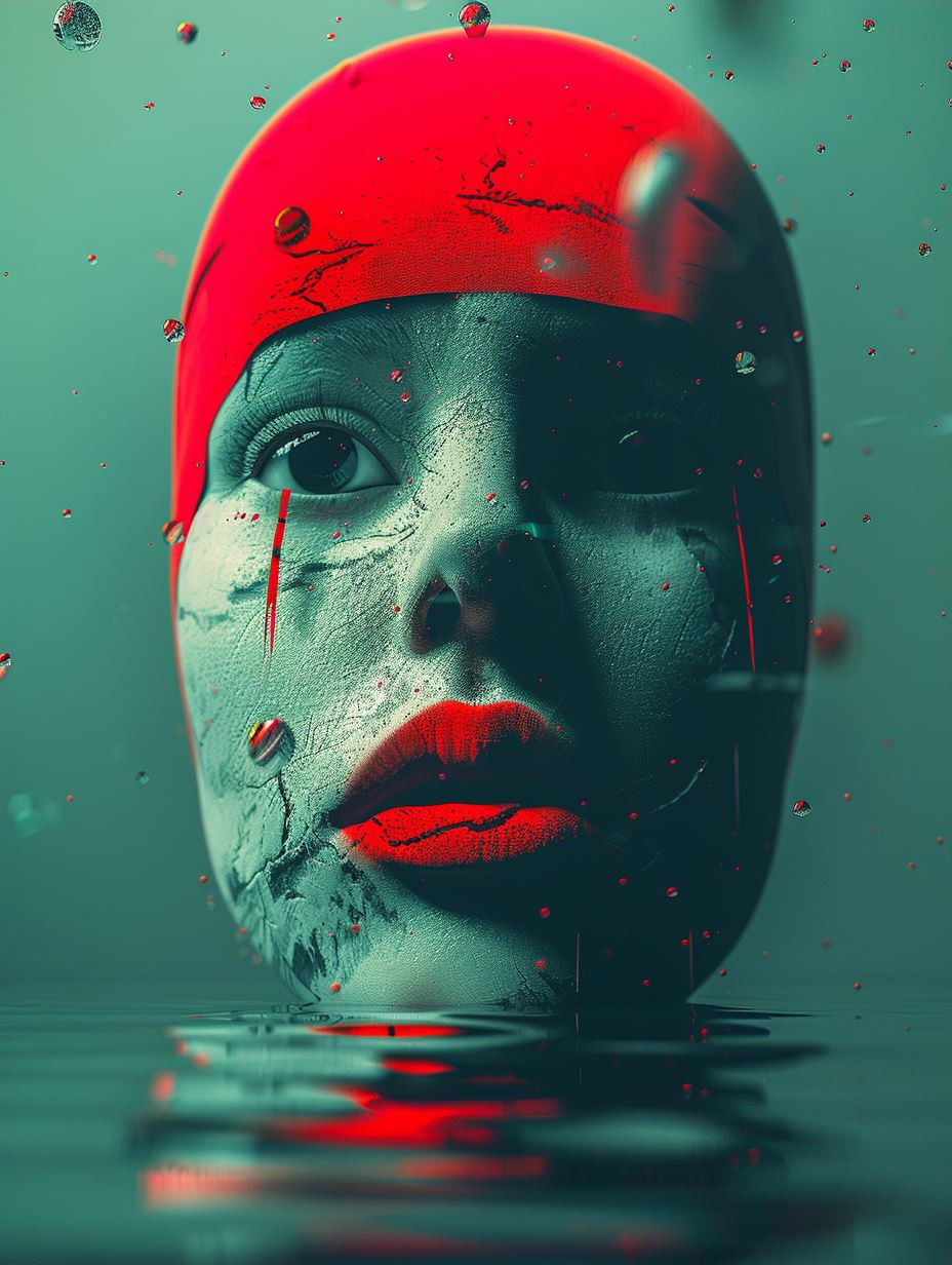 Neon Crimson Digital Soul Fragments - Image 3