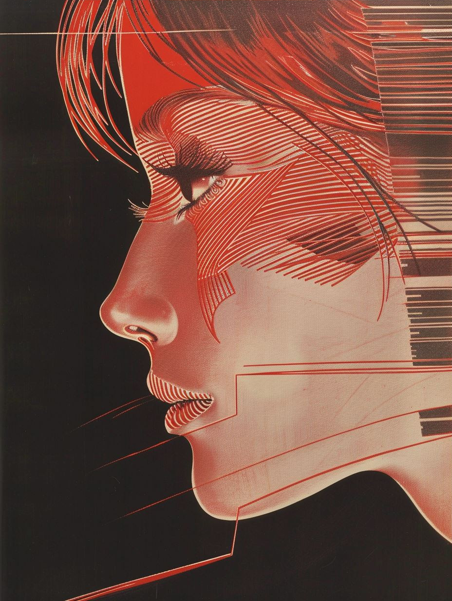 Crimson Silk Silhouette - Image 3