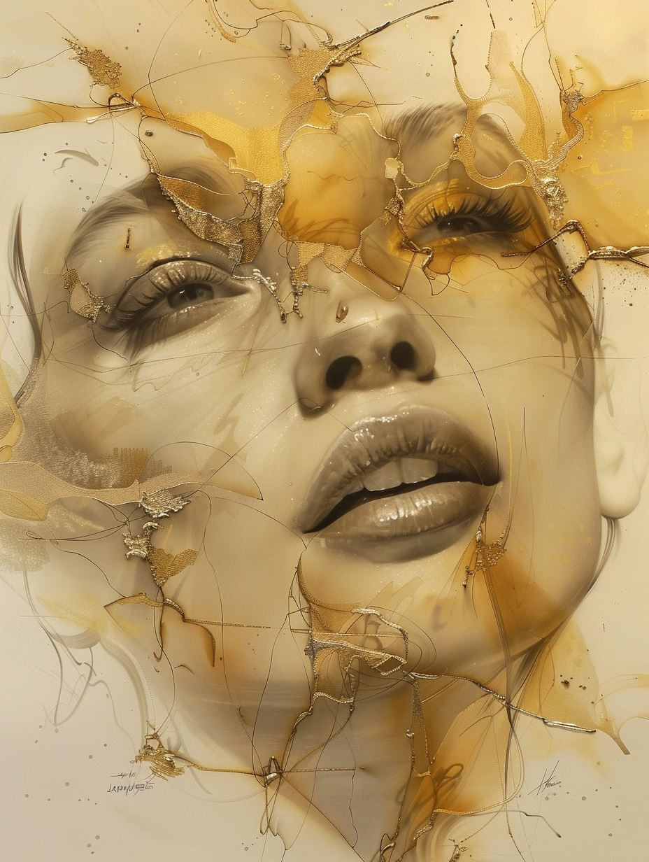 Golden Ethereal Fragmented Portraits - Image 4
