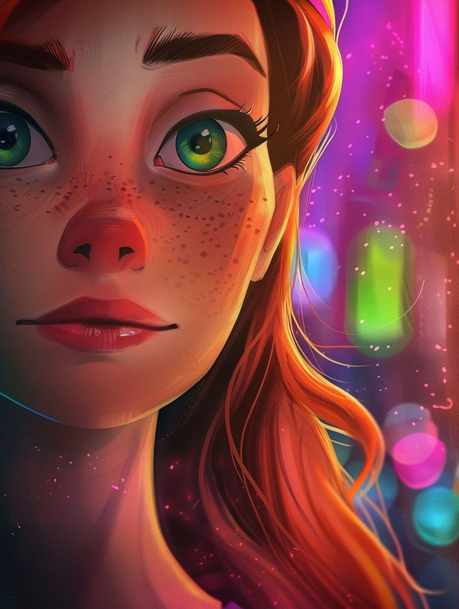 Neon Dreams Digital Portraiture - Image 2